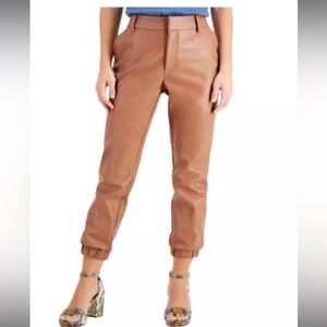Bar III Faux Leather Joggers